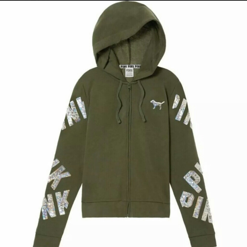 ❤☺New! VS PINK Halo-Bling Full Zip Hoodie☺❤